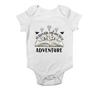 Shopagift Book Lover Baby Vest Reading is The Greatest Adventure Bodysuit Gift White