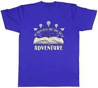 Shopagift Book Lover Mens T-Shirt Reading is the Greatest Adventure Tee Gift Blue