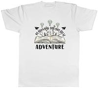 Shopagift Book Lover Mens T-Shirt Reading is the Greatest Adventure Tee Gift White