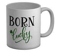 Shopagift Born Lucky Clover White 11oz Large Mug Cup