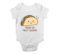 Shopagift Born on Taco Tuesday Baby Grow Vest Birthday Birth Bodysuit Boys Girls