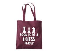 Shopagift Born To Be a Chess Player Tote Shopping Beach Bag 10 Litres Capacity - 42cm x 38cm