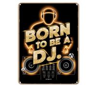 Shopagift Born to be a DJ Music Mix Metal Poster Wall Tin Sign Man Cave Shed Bar Bedroom Home Kitchen - A3