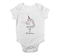 Shopagift Born to Be a Unicorn Baby Vest Mythical Magical Bodysuit Gift White
