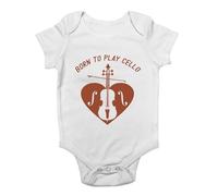 Shopagift Born to Play Cello Baby Vest String Instrument Bow Fingerboard Bodysuit Boys Girls