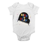 Shopagift Born to Play the Piano Melody Notes Keys Baby Grow Vest Bodysuit Boys Girls