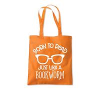 Shopagift Born to Read Just Like a Bookworm Reading Tote Shopping Beach Bag 10 Litres Capacity - 42cm x 38cm