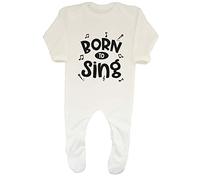 Shopagift Born to Sing Singing Music Note Baby Grow Romper Suit Gift White