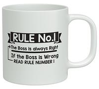 Shopagift Boss Gift, Funny Rule No. 1 Mug - 10oz White Novelty Gift Cup, Perfect for Boss, Manager, Supervisor or Employer