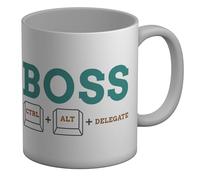 Shopagift Boss Manager Mug Ctrl Alt Delegate Funny White 11oz Large Ceramic Cup