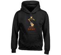 Shopagift Boy Who Loves Guitars Kids Hoodie Music Instrument Band Gift Hoody Hooded Top Black