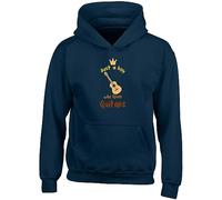 Shopagift Boy Who Loves Guitars Kids Hoodie Music Instrument Band Gift Hoody Hooded Top Navy Blue