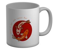 Shopagift Boy who Loves Koi Mug Fish Fishing Lover White 11oz Large Ceramic Cup