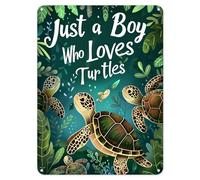 Shopagift Boy Who Loves Turtles Metal Poster Wall Tin Sign Man Cave Shed Bar Bedroom Home Kitchen - A4