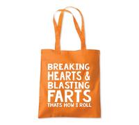Shopagift Breaking Hearts Blasting Farts That's How I Roll Tote Shopping Beach Bag 10 Litres Capacity - 42cm x 38cm