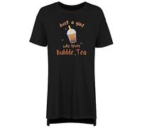 Shopagift Bubble Tea Nightie Just A Girl Who Loves Bubble Tea Night Shirt Black