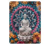 Shopagift Buddha Floral Peace Yoga Metal Poster Wall Sign Man Cave Shed Bar Bedroom Home Kitchen - A4