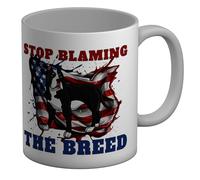 Shopagift Bully XL Pitbull Mug Stop Blaming The Breed American Bully White 11oz Large Ceramic Cup