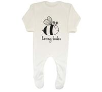 Shopagift Bumble Bee Baby Grow Romper Suit Funny Honey Babe Boys Girls Gift White