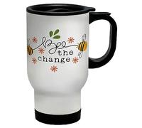 Shopagift Bumblebee Travel Mug Bee The Change Inspirational Gift Stainless Steel 14oz Cup