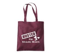 Shopagift Busted For Stealing Hearts Valentines Tote Shopping Beach Bag 10 Litres Capacity - 42cm x 38cm
