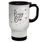 Shopagift Busy Little Bee Travel Mug Bumble Bee Gift Stainless Steel 14oz Cup