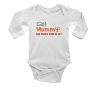 Shopagift Call Mummy Baby Grow Vest Bodysuit Funny Love Mother's Day Boys Girls L/S Gift