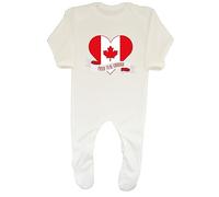 Shopagift Canada Baby Sleepsuit Romper Proud to be Canadian Maple Leaf Boys Girls Gift White