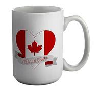 Shopagift Canada Mug Proud to be Canadian Maple Leaf White 15oz Large Gift Ceramic Cup