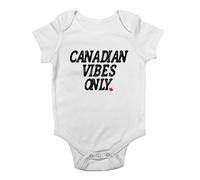 Shopagift Canadian Vibes Only Baby Grow Vest Canada Maple Leaf Bodysuit Boys Girls