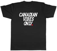 Shopagift Canadian Vibes Only Mens T-Shirt Canada Maple Leaf Tee Black