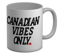 Shopagift Canadian Vibes Only Mug Canada Maple Leaf White 11oz Large Ceramic Cup