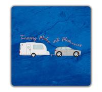 Shopagift Caravan Camping 2 Pack Coasters Turning Life into Memories Caravanning - 9cm x 9cm