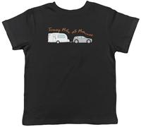Shopagift Caravan Camping Kids T-Shirt Turning Life into Memories Caravanning Childrens Tee Boys Girls Black