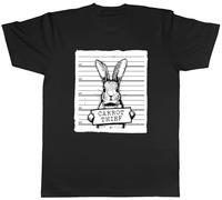 Shopagift Carrot Theif Funny Rabbit Mugshot Joke Mens T-Shirt Tee