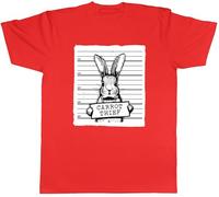 Shopagift Carrot Theif Funny Rabbit Mugshot Joke Mens T-Shirt Tee Red