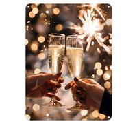 Shopagift Celebration Champagne Glass Metal Poster Wall Tin Sign Man Cave Shed Bar Bedroom Home Kitchen - A3