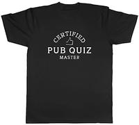 Shopagift Certified Quiz Master Mens T-Shirt Quizzing Quizzers Team Tee Gift Black