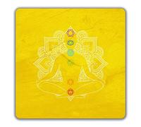Shopagift Chakra Symbols Mandala Flower Yoga Meditation 2 Pack Coasters Gift - 9cm x 9cm