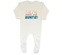 Shopagift Check Out Auntie Baby Grow Romper Suit Funny Nap Aunty Aunt Boys Girls Gift White