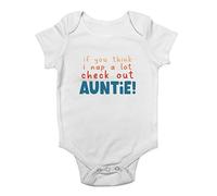 Shopagift Check Out Auntie Baby Vest Funny Nap Aunty Aunt Bodysuit Gift White