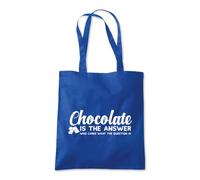 Shopagift Chocolate Is The Answer Who Cares The Question Tote Shopping Beach Bag 10 Litres Capacity - 42cm x 38cm