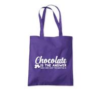 Shopagift Chocolate Is The Answer Who Cares The Question Tote Shopping Beach Bag 10 Litres Capacity - 42cm x 38cm