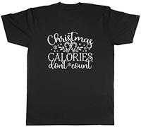 Shopagift Christmas Calories Don't Count Xmas T-Shirt Gift Black