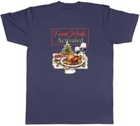 Shopagift Christmas Feast Mode Activated Mens T-Shirt Xmas Turkey Dinner Tee Navy Blue