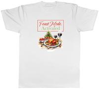 Shopagift Christmas Feast Mode Activated Mens T-Shirt Xmas Turkey Dinner Tee White
