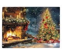 Shopagift Christmas Tree Xmas Scene Glass Chopping Board Large Kitchen Worktop Saver 39cm x 28cm