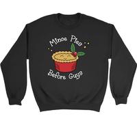 Shopagift Christmas Xmas Sweatshirt Funny Mince Pies before Guys Gift Unisex Jumper Black