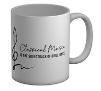 Shopagift Classical Music Mug The Soundtrack of Brilliance White 11oz Large Ceramic Cup