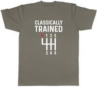 Shopagift Classically Trained Driver Mens T-Shirt Manual Gear Shift Tee Grey